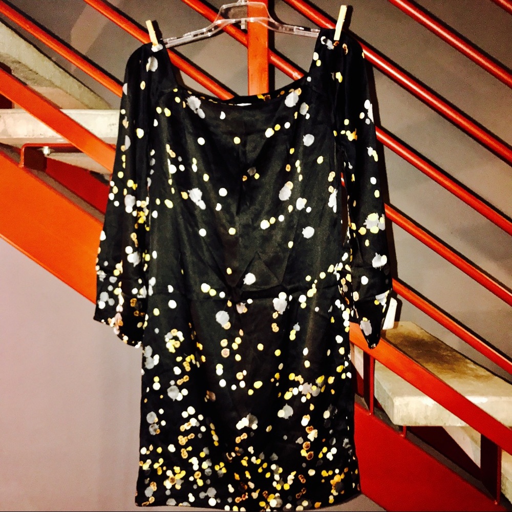 Diane Von Furstenberg silk black dress size 8